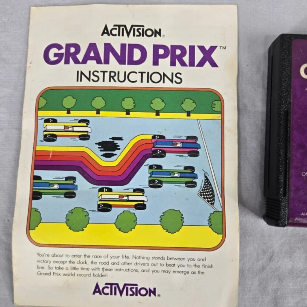 Grand Prix Atari 2600 1982 Activision With Manual Vintage Video Game